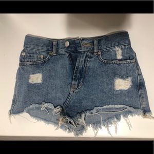 BDG high rise denim shorts